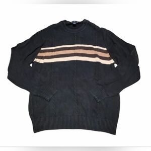 Vintage Dockers Sweater Long Sleeve Black And Brown For Men Size M 100% Cotton